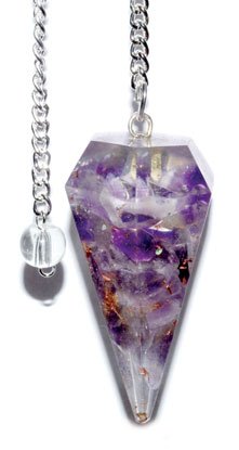 (image for) 6-sided Amethyst Orgone pendulum