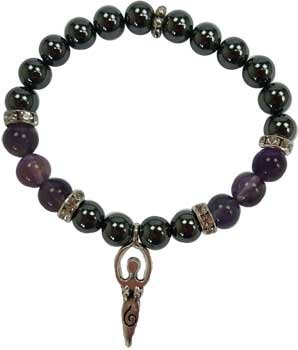 (image for) 8mm Hematite/ Amethyst Goddess