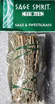 (image for) Sage & Sweetgrass smudge stick 5"