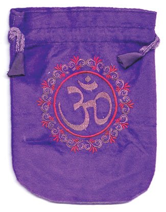 (image for) 6"x 8" Om Purple velveteen bag