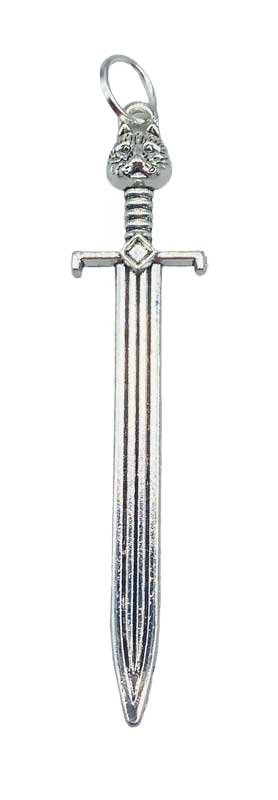 (image for) 2 1/2" Sword W/ Tiger Head amulet