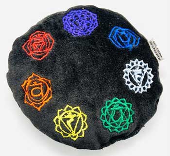 (image for) 4 1/2" Black Velvet Chakra cushion