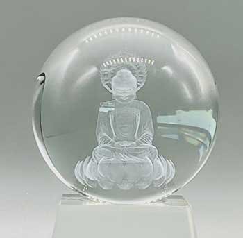 (image for) 80mm Clear Buddha gazing ball