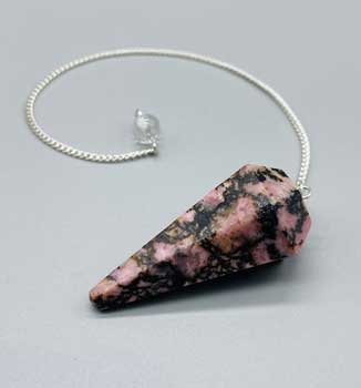 (image for) 6-sided Rhodonite pendulum