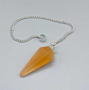 (image for) 6-sided Orange Selenite pendulum