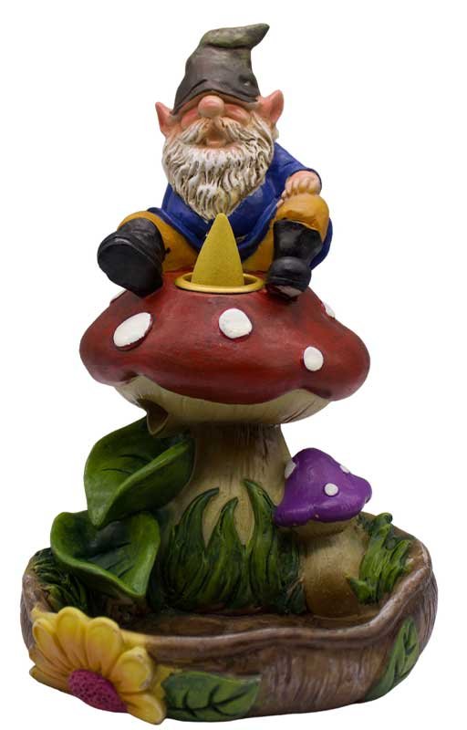 (image for) 6 3/4" Gnome back flow incense burner