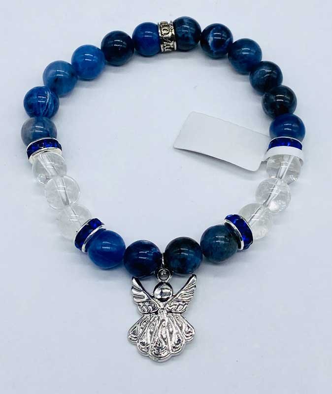 (image for) 8mm Sodalite, Quartz, Angel bracelet