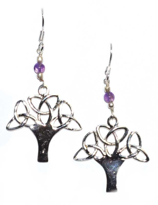 (image for) 1.25" tree amethyst earrings