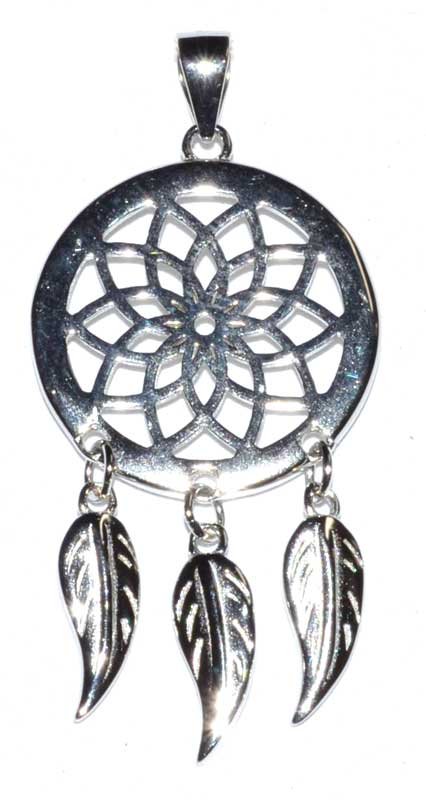 (image for) 3/4" Dreamcatcher sterling pendant