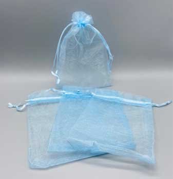 (image for) 100 pack 4" x 6" Sea Blue organza bag