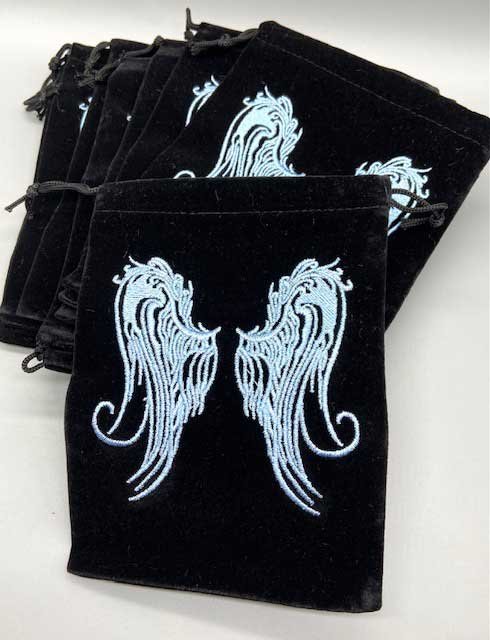 (image for) (set of 10) 5"x 7" Angel Wings Black velveteen bag